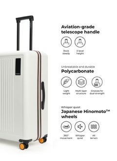 Mokobara MOKOBARA The Transit Check-in Large Luggage Polycarbonate 8 Spinner Wheel Trolly Hardsided Suitcase With Built In Tsa Lock Travel Suitcase (White)  - Image 1