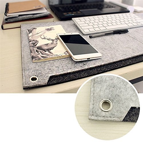 House of Quirk Laptop Keyboard Mouse Felt Pad with Paper and Pen Pocket for Desktops (Grey) - Image 4
