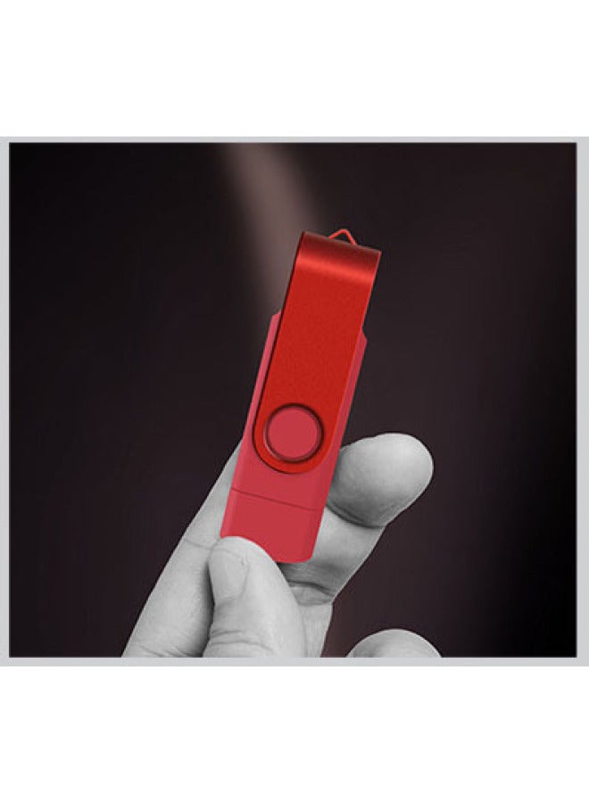 High-speed Usb2.0 3.0 Mobile Phone Mobile USB OTG Android Computer Dual-use Gift Lettering USB Wholesale-Color:Red-Capacity:2.0 128GB - Image 1