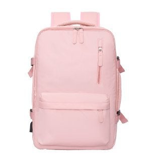 Backpack Large Capacity Men and Womens Outdoor Travel Bag Nylon Fashion Backpack Waterproof Short Distance Computer Schoolbag Pink 