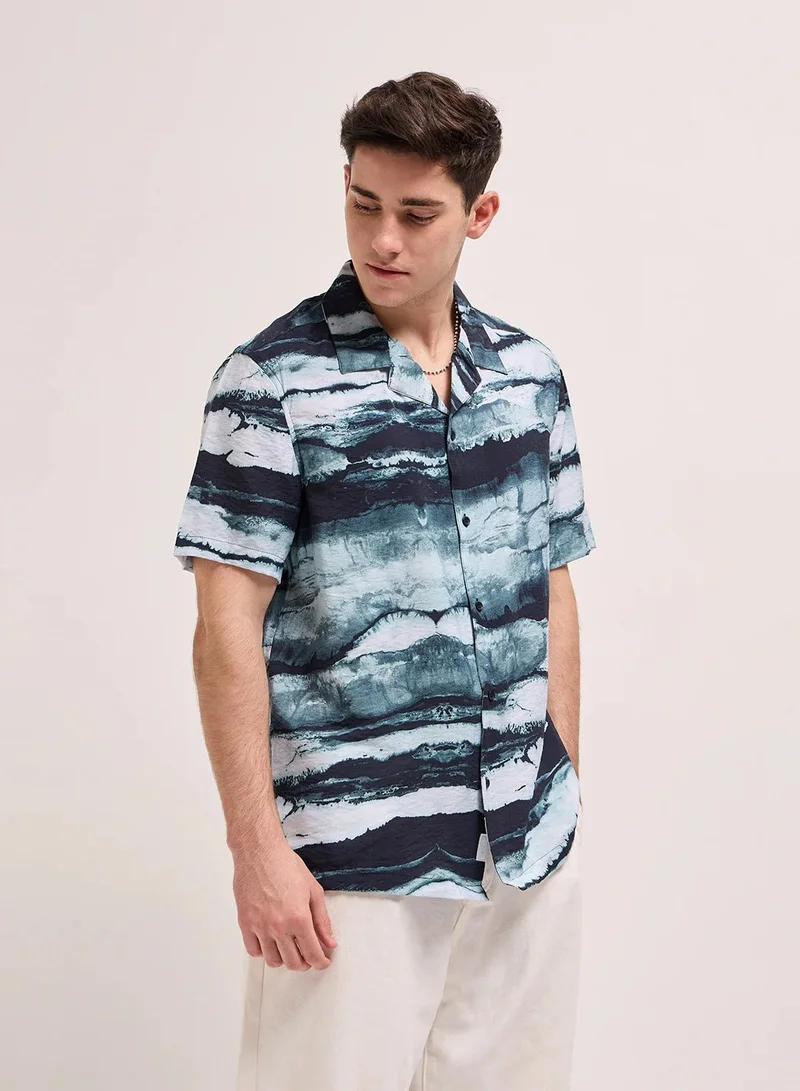 THE BEAR HOUSE Men's Cotton Shirt | Casual & Formal Short Sleeve Slim Fit | Classic Button-Down, Office & Everyday Wear, Comfortable & Breathable Fabric