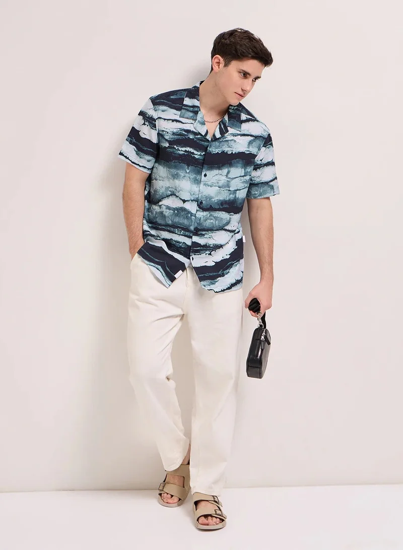 The Bear House  Men's Cotton Shirt | Casual & Formal Short Sleeve Slim Fit | Classic Button-Down, Office & Everyday Wear, Comfortable & Breathable Fabric for Men | Best Price UAE