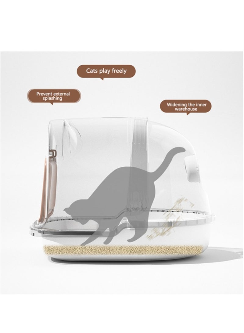 Arabest Cat Litter Box with Litter Mat and Scoop, Large Foldable Litter Box with Lid, Front Entry Top Exit Kitty Litter Box, Odor Control Easy Clean  - Image 3