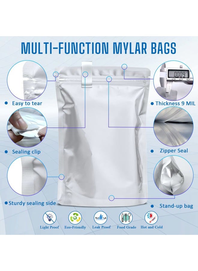 Sukerle 100 Pack Mylar Bags for Food Storage with 100x300cc Oxygen Absorbers - 9 Mil 10"x14" 6"x9" 4.3"x6.3" - Resealable Bags for Packaging Products & Ziplock Food Grade Bags for Storage - Image 3