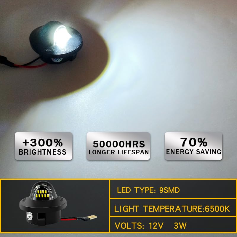 OTnhaee LED License Plate Lights for Ford F150 F250 F350 Super Duty Ranger Explorer Bronco Expedition, 6000K Bright White, Plug & Play (2PCS) - Image 2