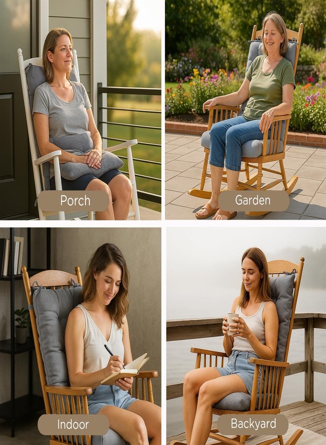 Codi Rocking Chair Cushions Outdoor/Indoor Waterproof, Premium Tufted Glider Rocker Chairs Replacement Cushion Set High Back, Extra Large Patio Chair Cushions for Nursery, Grey 1pk - Image 5