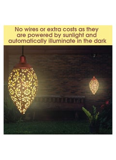 SYOSI Solar Garden Lantern, Waterproof Yard Lamp Patio Decor Lights Hanging Solar Light Lawn and Porch Decor with Warm White Illumination for Pathway, Patio, Porch, Lawn, Courtyard Decorations (Copper)  - Image 4