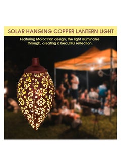 SYOSI Solar Garden Lantern, Waterproof Yard Lamp Patio Decor Lights Hanging Solar Light Lawn and Porch Decor with Warm White Illumination for Pathway, Patio, Porch, Lawn, Courtyard Decorations (Copper)  - Image 2
