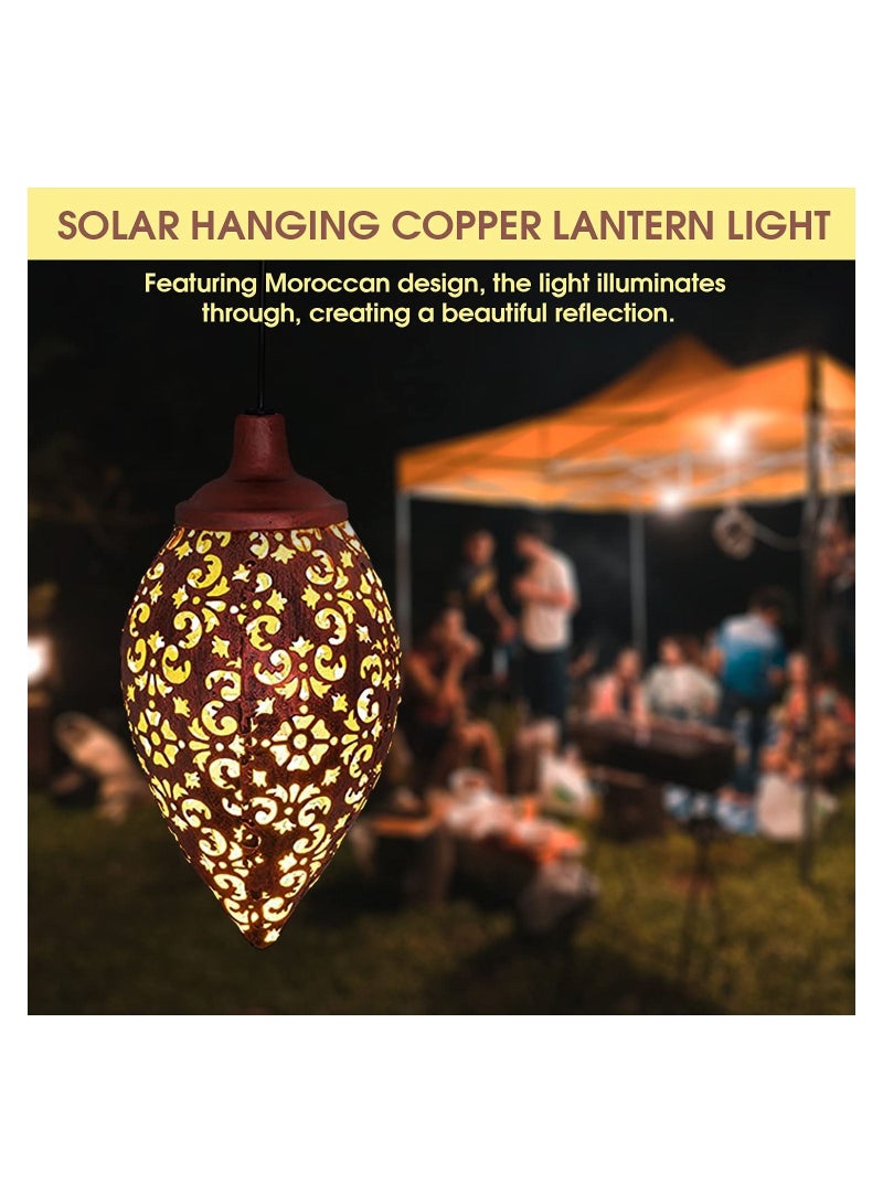 SYOSI Solar Garden Lantern, Waterproof Yard Lamp Patio Decor Lights Hanging Solar Light Lawn and Porch Decor with Warm White Illumination for Pathway, Patio, Porch, Lawn, Courtyard Decorations (Copper) - Image 2