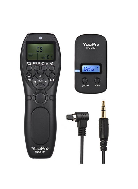 MC-292 N3 2.4G Wireless Remote Control LCD Timer Shutter Release Transmitter Receiver 32 Channels