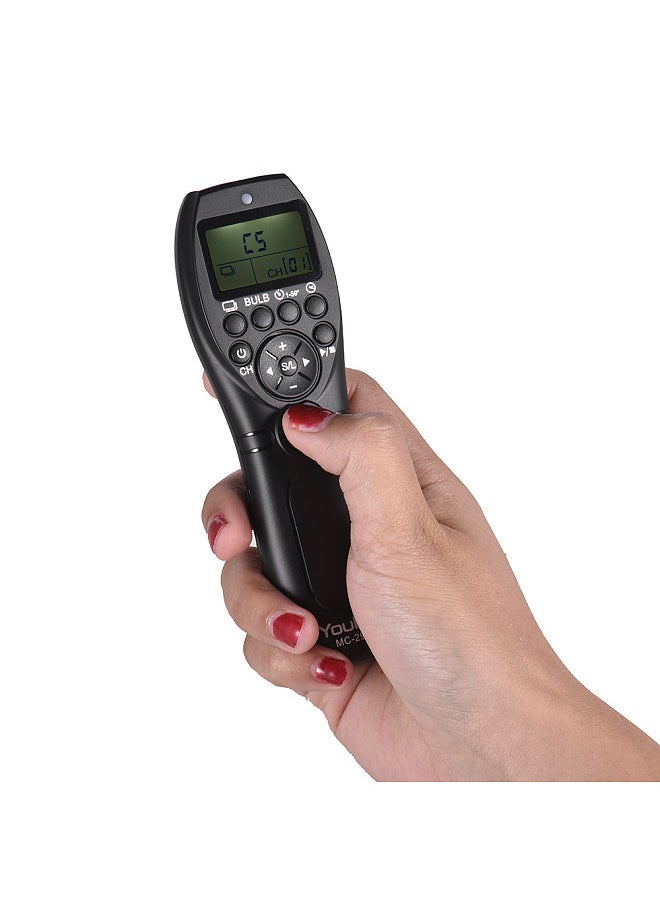 MC-292 N3 2.4G Wireless Remote Control LCD Timer Shutter Release Transmitter Receiver 32 Channels