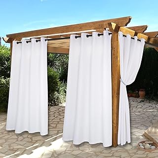 BONZER Waterproof Indoor/Outdoor Curtains for Patio - Thermal Insulated, Sun Blocking Grommet Blackout Curtains for - Image 1
