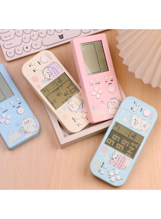 Super Large Screen Handheld Tetris Game Machine Classic Nostalgic 4.1 Inch Large Screen Game Machine Stationery Hot Sale-Color:Peach Powder-little Bear Horizontal Screen Game Console-26 Games  - Image 3