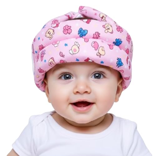 Safe-O-Kid® Baby No Bumps Safety Cotton Helmet Head Protection with Zero Sweat Cushion Bumper, Headguard for Infant/Toddler, Pink - Image 1