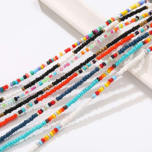 XIJIN Large Beaded Anklets Set Handmade Plus Size Colorful Beads Anklet for Women Foot Ankle Bracelet 9-11 inches - Image 3