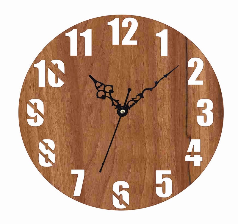 ADK Printed Designer Latest Wooden Digital Wall Clock Without Glass for HomeLiving RoomBedroomKitchen and Office Multicolor2 139 - Image 1
