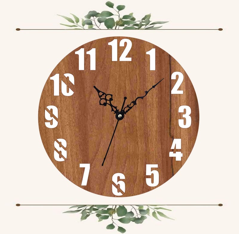 ADK Printed Designer Latest Wooden Digital Wall Clock Without Glass for HomeLiving RoomBedroomKitchen and Office Multicolor2 139 - Image 3