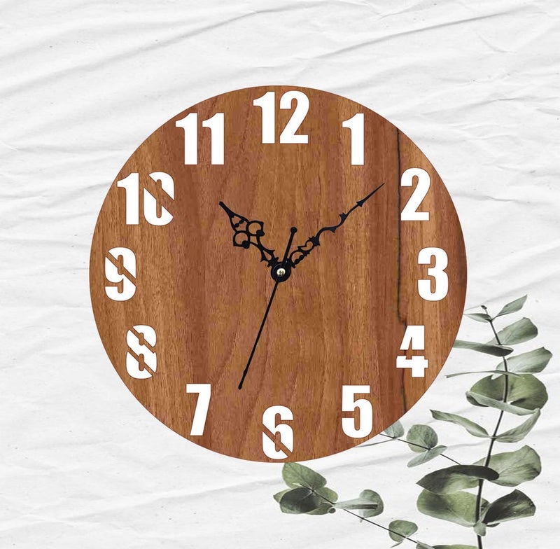 ADK Printed Designer Latest Wooden Digital Wall Clock Without Glass for HomeLiving RoomBedroomKitchen and Office Multicolor2 139 - Image 4