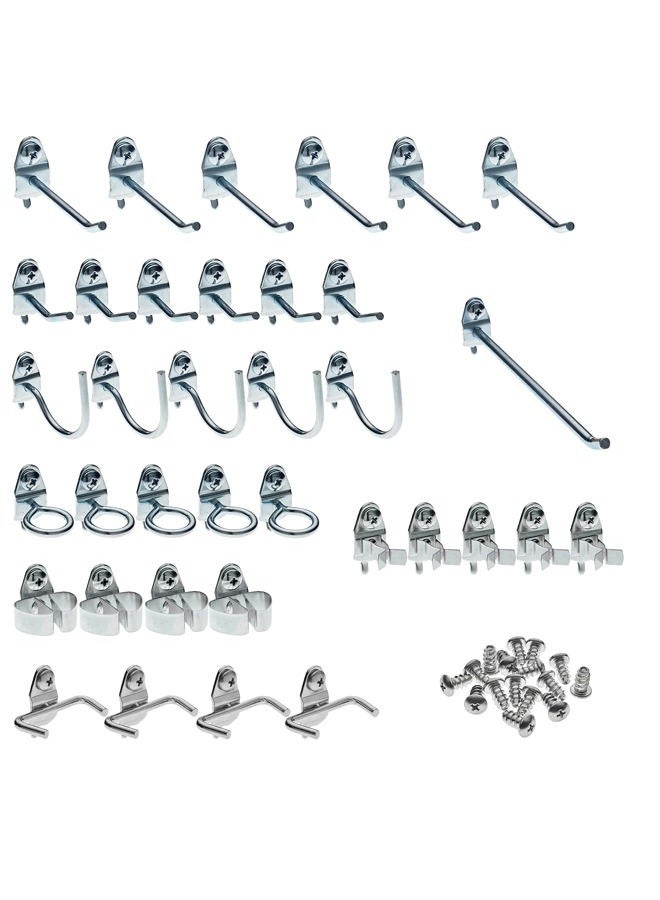 Triton Products (76936) DuraHook 36 Pc Zinc Plated Steel Hook Assortment for DuraBoard or 1/8 In. and 1/4 In. Pegboard, Silver - Image 1