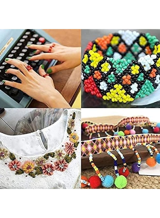 Seed Beads, 3500 PCS Letter Beads and Pony Beads 24-Grid Bead Kit Set Rope Mini Seed Beads Set for Jewelry Making Bracelet Beads Finding DIY Crafts Beading Needles for Jewelry Bracelet Making（4mm） - Image 5