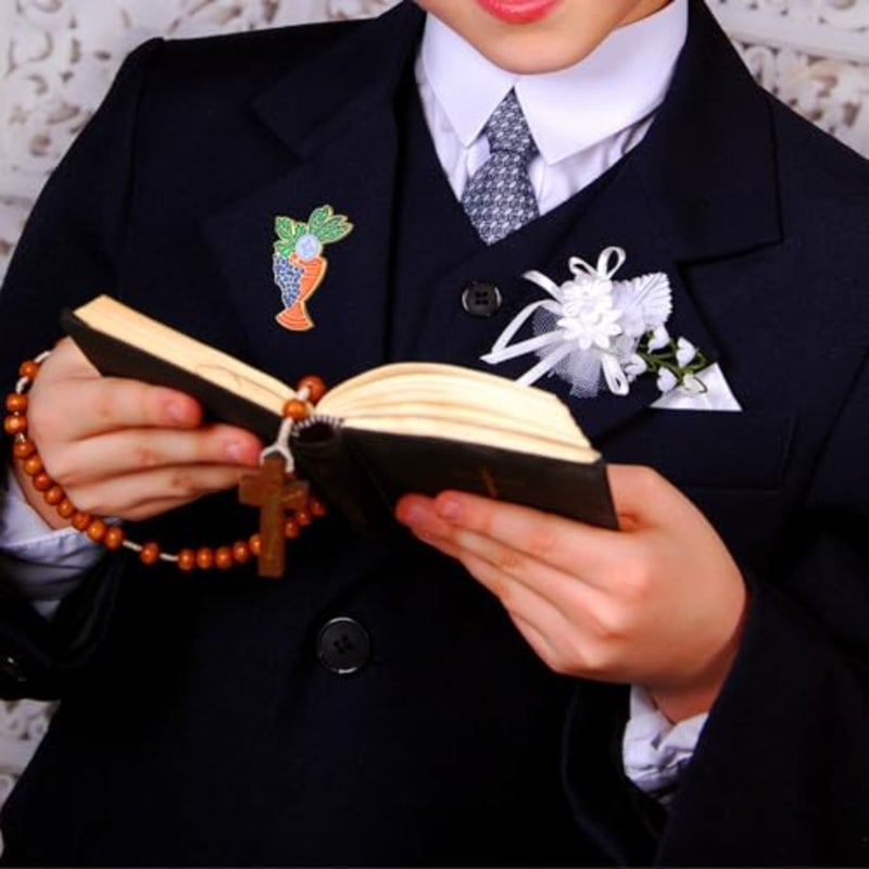 Riceshoot 12 Pcs First Communion Pins Chalice and Grapes Enamel Lapel Pins Bulk Catholic First Holy Communion Gifts Religious Keepsake Church Favors - Image 5