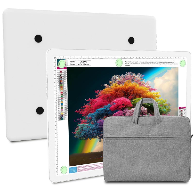 Elice Rechargeable A4 Light Pad for Diamond Painting, Magnetic LED Light Board with Physical Button, Super Bright Diamond Art Light Pad, Ultra-Thin Light Box for Tracing, Weeding Vinyl, Artists -White - Image 1