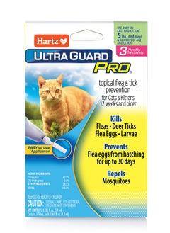 Hartz Hartz UltraGuard Pro Topical Flea & Tick Prevention for Cats and Kittens - 3 Monthly Treatments  - Image 1