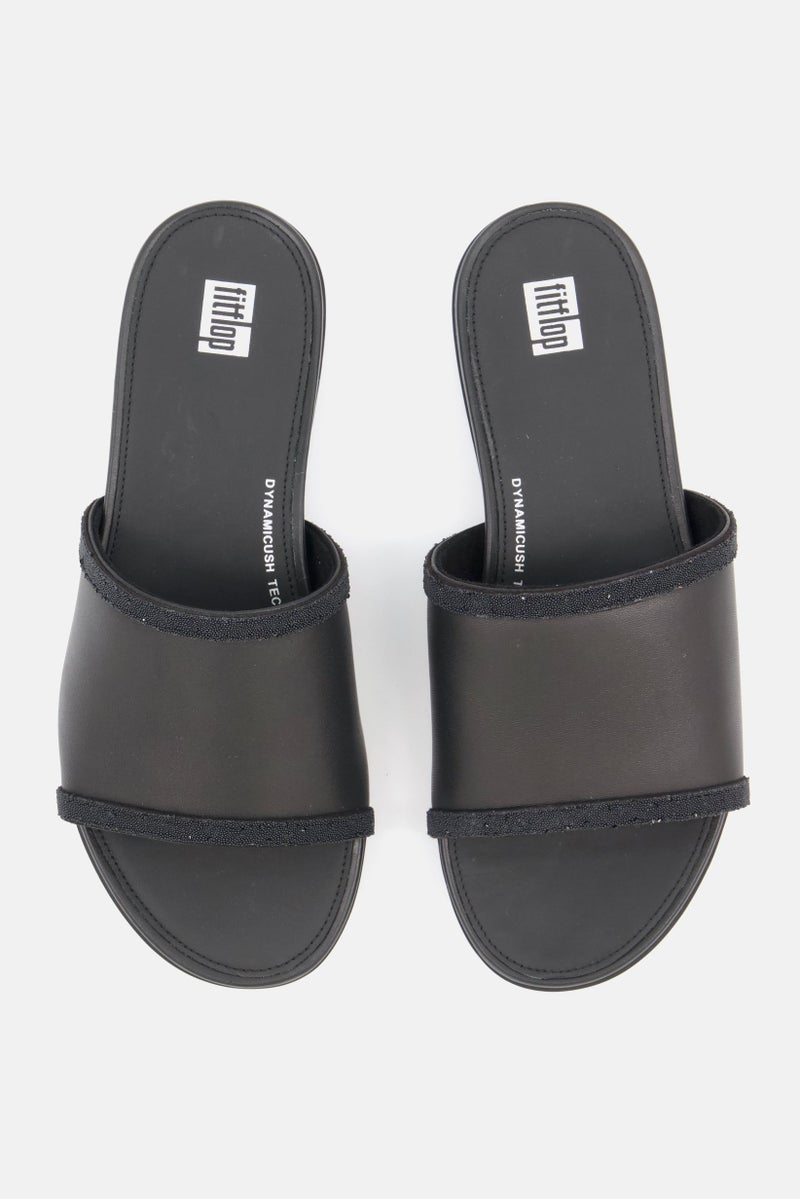 FitFlop حذاء نسائي جرايسي أوبول سليب أون كاجوال فلات، أسود - Image 2