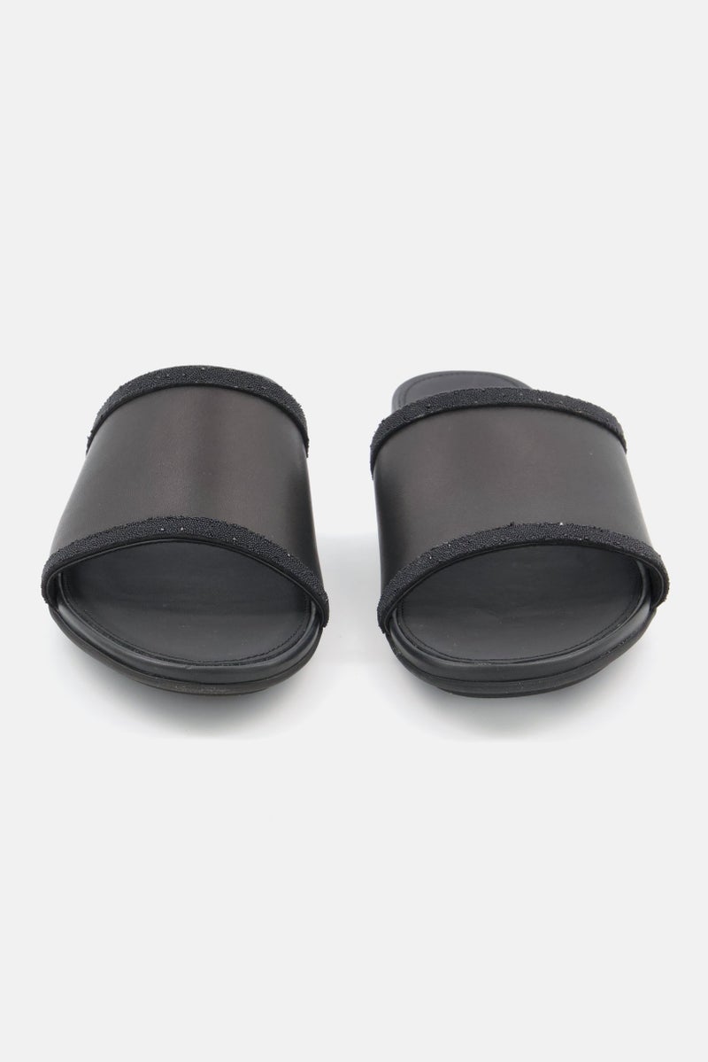 FitFlop حذاء نسائي جرايسي أوبول سليب أون كاجوال فلات، أسود - Image 4