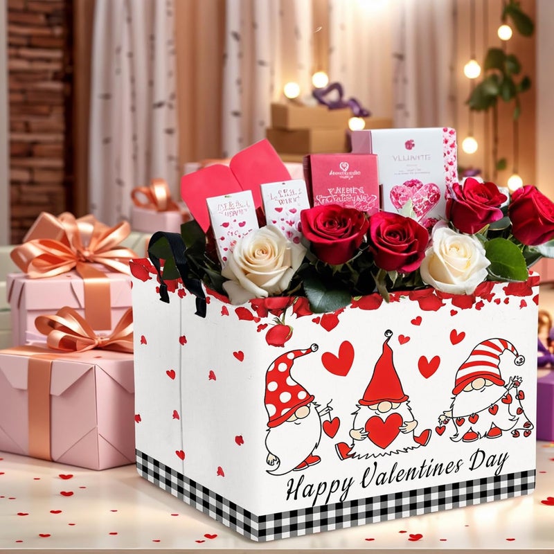 SETAMA Valentine's Day Basket for Gifts Empty Cute Heart Large Gift Basket Decorative Storage Bin for Kid and Baby Room Décor (Dwarf Elf Love) - Image 4