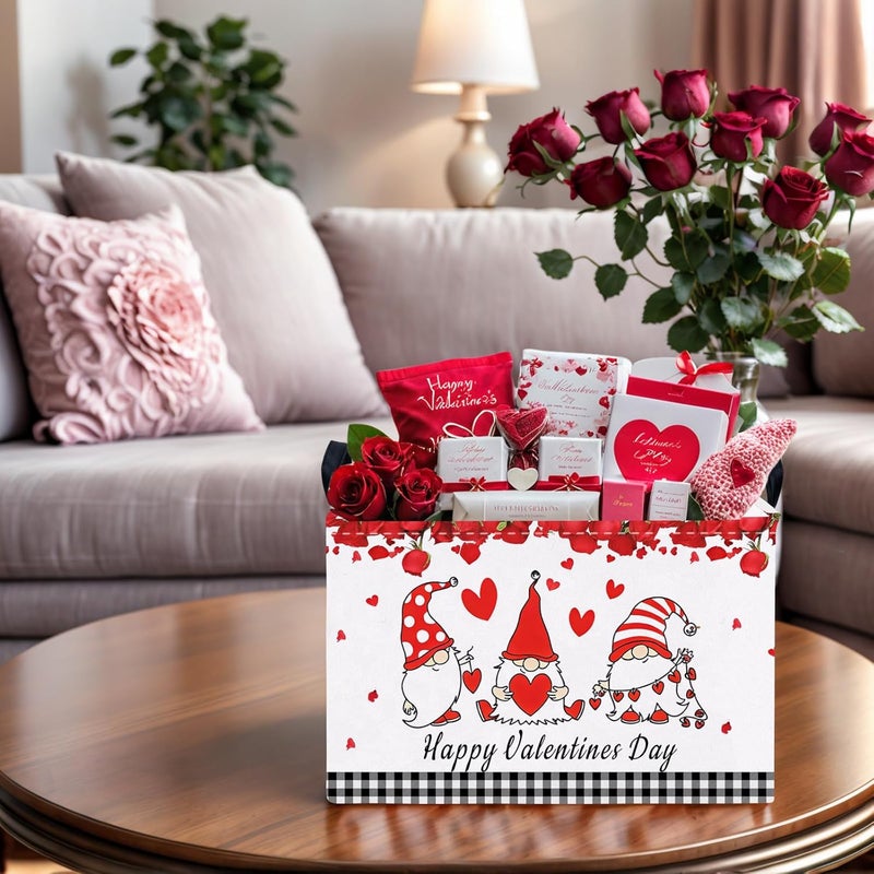 SETAMA Valentine's Day Basket for Gifts Empty Cute Heart Large Gift Basket Decorative Storage Bin for Kid and Baby Room Décor (Dwarf Elf Love) - Image 5