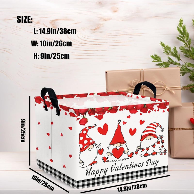 SETAMA Valentine's Day Basket for Gifts Empty Cute Heart Large Gift Basket Decorative Storage Bin for Kid and Baby Room Décor (Dwarf Elf Love) - Image 3