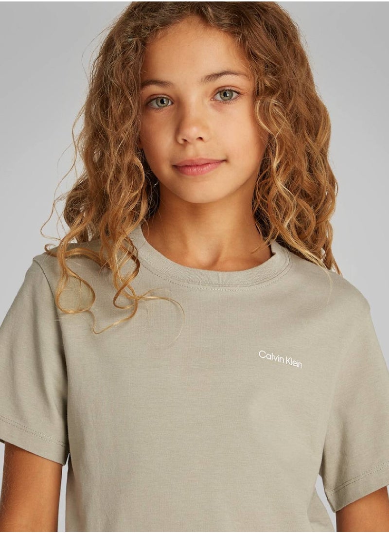 Calvin Klein Jeans Kids' T-Shirt - Cotton, Khaki  - Image 4