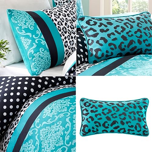 Intelligent Design Modern All Season Polka Dot Print, Vibrant Color Cozy Bedding Layer, Matching Sham, Decorative Pillow Comforter Set Fun Bedroom Décor, Full/Queen, Teal - Image 5