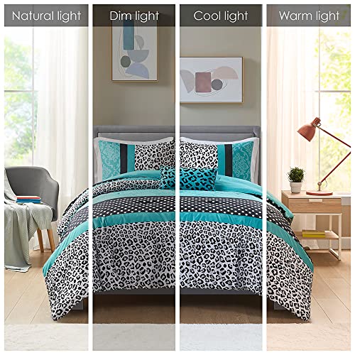 Intelligent Design Modern All Season Polka Dot Print, Vibrant Color Cozy Bedding Layer, Matching Sham, Decorative Pillow Comforter Set Fun Bedroom Décor, Full/Queen, Teal - Image 3
