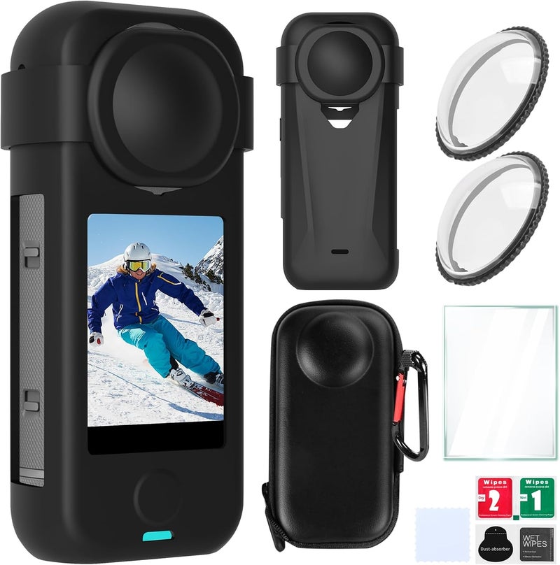 Vasgather Camera Protective Kit for insta 360 X4 Air Accessories Include-Screen Protector/Lens Guard/Silicone Protective Cover/Camera case(with Buckle) - Image 1