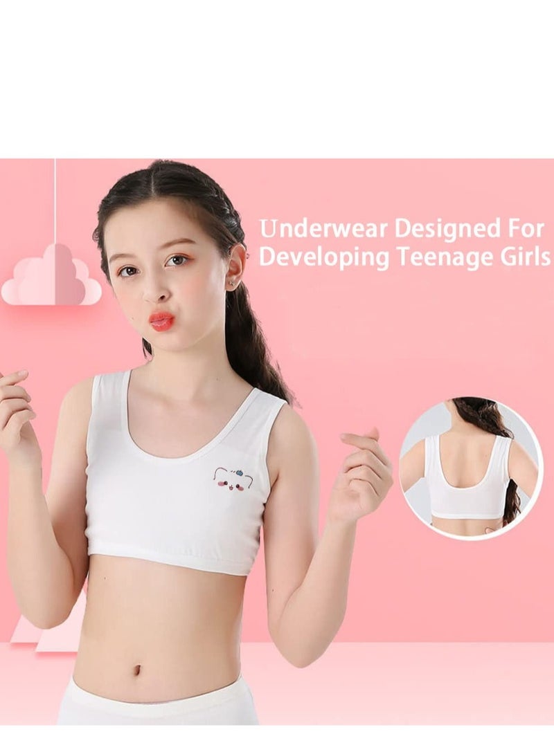 Girls Training Bras Teens Sports Bras for Kids 8-10,10-12,12-14,14-16 Seamless Underwear with Removable Pads(4 Pcs) - Image 2