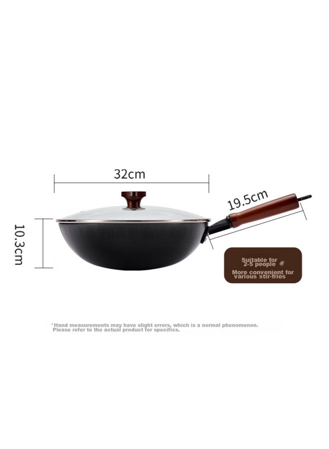 Joyoung Iron Wok, Pure Iron, Healthy, No Coating, True Stainless Steel, Hammered Texture, Physical Non-stick, No Seasoning Required, 32cm, For Open Flame Use - Image 1