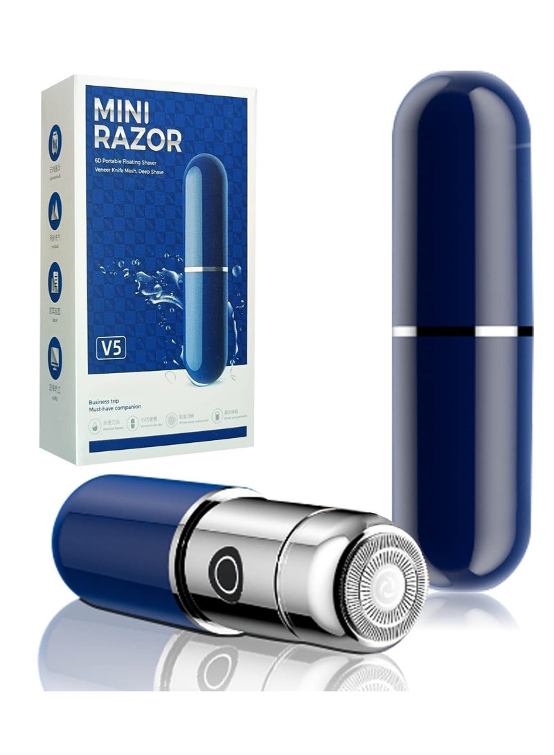 SYOSI Electric Razor for Men, USB Mini Shaver, Electric Shavers Men, Rechargeable Cordless Wet and Dry Hair Shaving Rotary Trimmer Waterproof, Type-C Pocket Portable Face Beard Shaver for Travel Women - Image 1