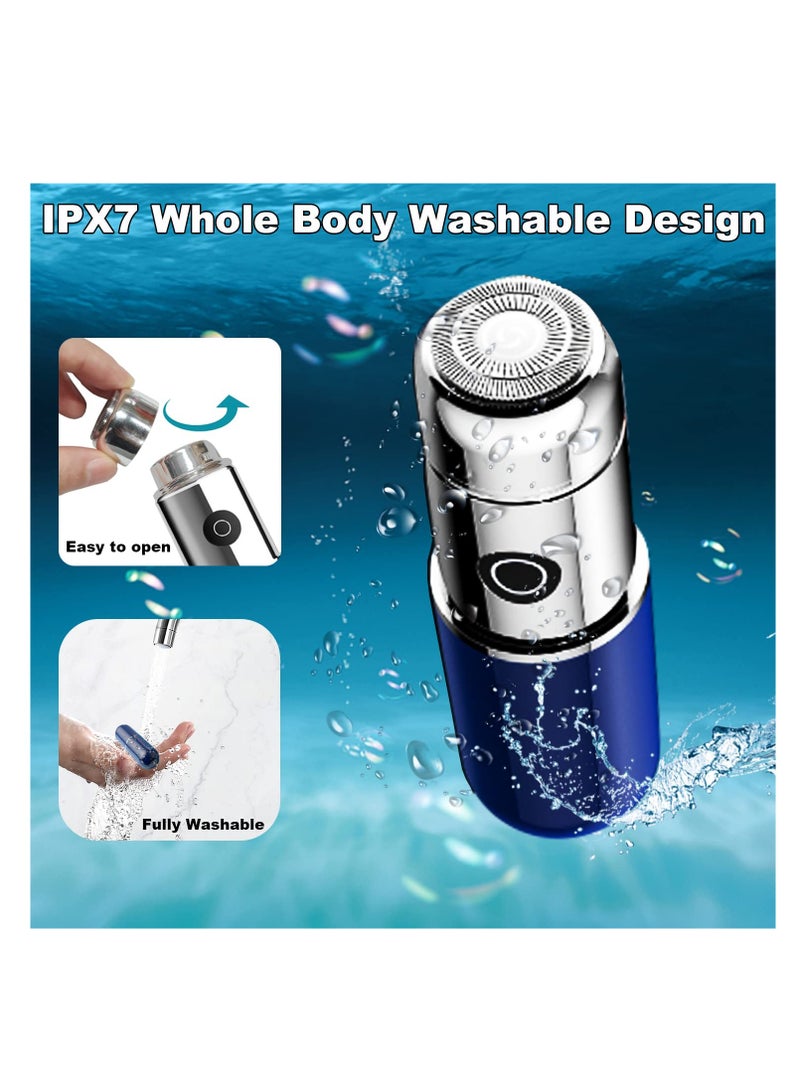 SYOSI Electric Razor for Men, USB Mini Shaver, Electric Shavers Men, Rechargeable Cordless Wet and Dry Hair Shaving Rotary Trimmer Waterproof, Type-C Pocket Portable Face Beard Shaver for Travel Women - Image 5