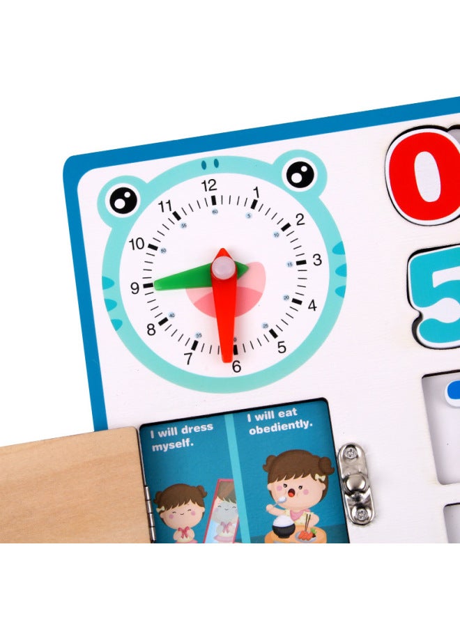 Wooden Children's Early Education Learning Busy Board Montessori Teaching Aids Early Education Educational Unlock Shape Cognitive Enlightenment Toys-Color:Learning Busy Board  - Image 4
