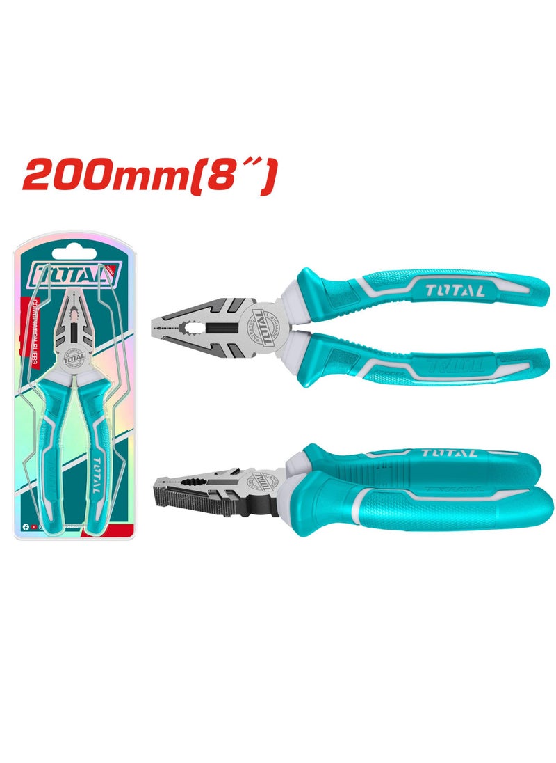 TOTAL Total 200mm Combination Pliers - 8-Inch Multi-Functional Tool with Anti-Rust Coating and Ergonomic Two-Color Handle  - Image 1