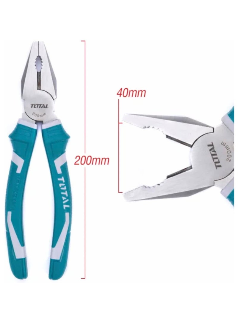 TOTAL Total 200mm Combination Pliers - 8-Inch Multi-Functional Tool with Anti-Rust Coating and Ergonomic Two-Color Handle  - Image 2