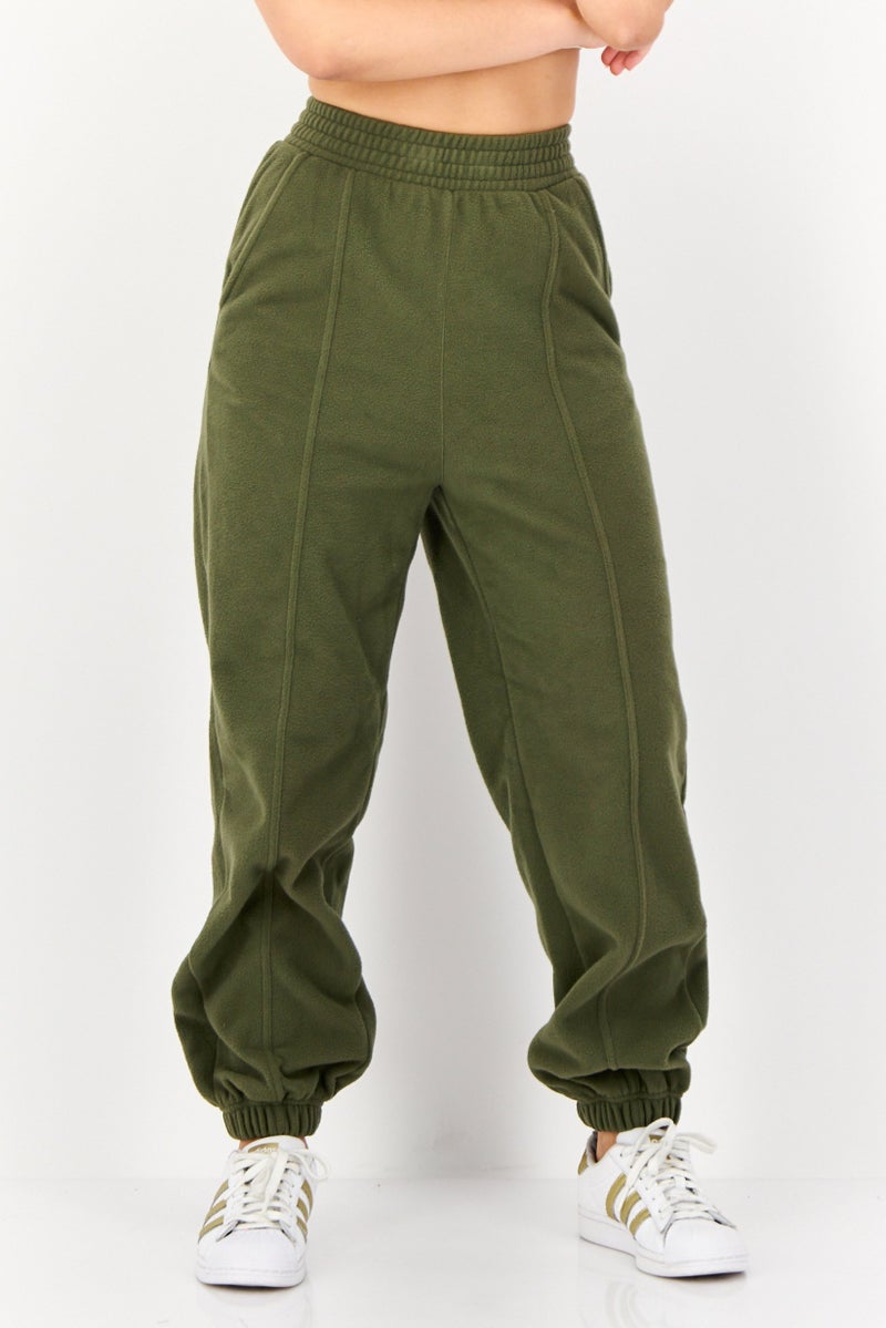 Reebok Women Sportswear Fit Outdoor Sweatpants, Olive - Image 1