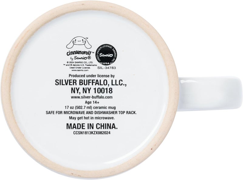 Silver Buffalo Sanrio Hello Kitty and Friends Wax Resist Ceramic Mug Featuring Cinnamoroll 17 Ounces - Image 5