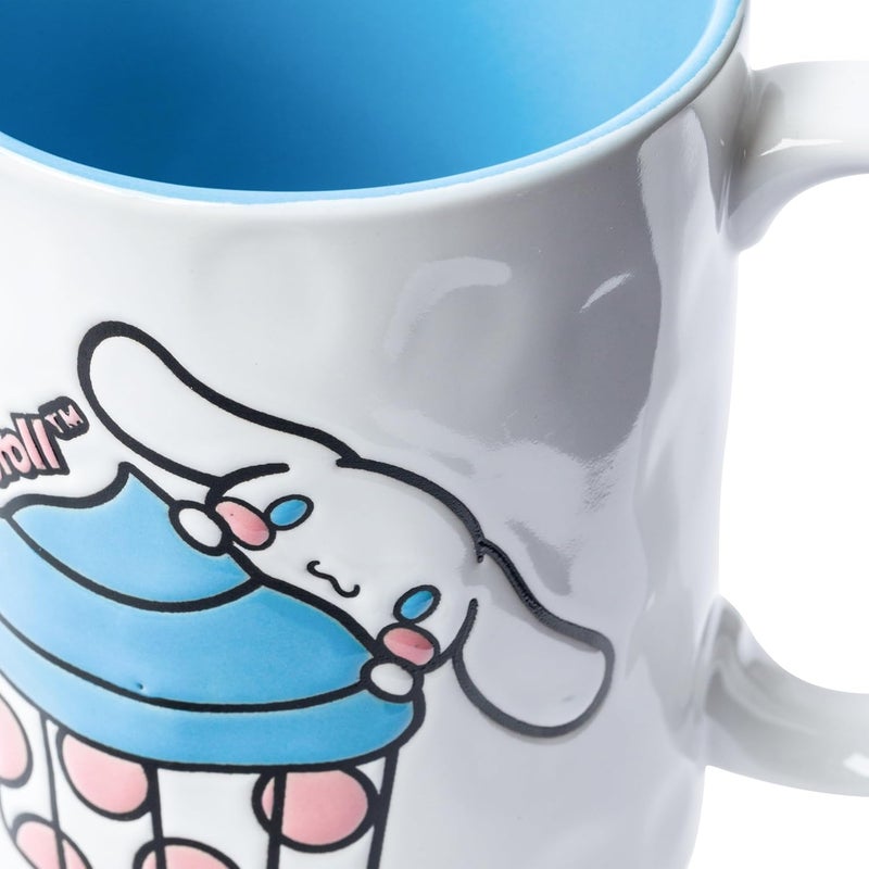 Silver Buffalo Sanrio Hello Kitty and Friends Wax Resist Ceramic Mug Featuring Cinnamoroll 17 Ounces - Image 4