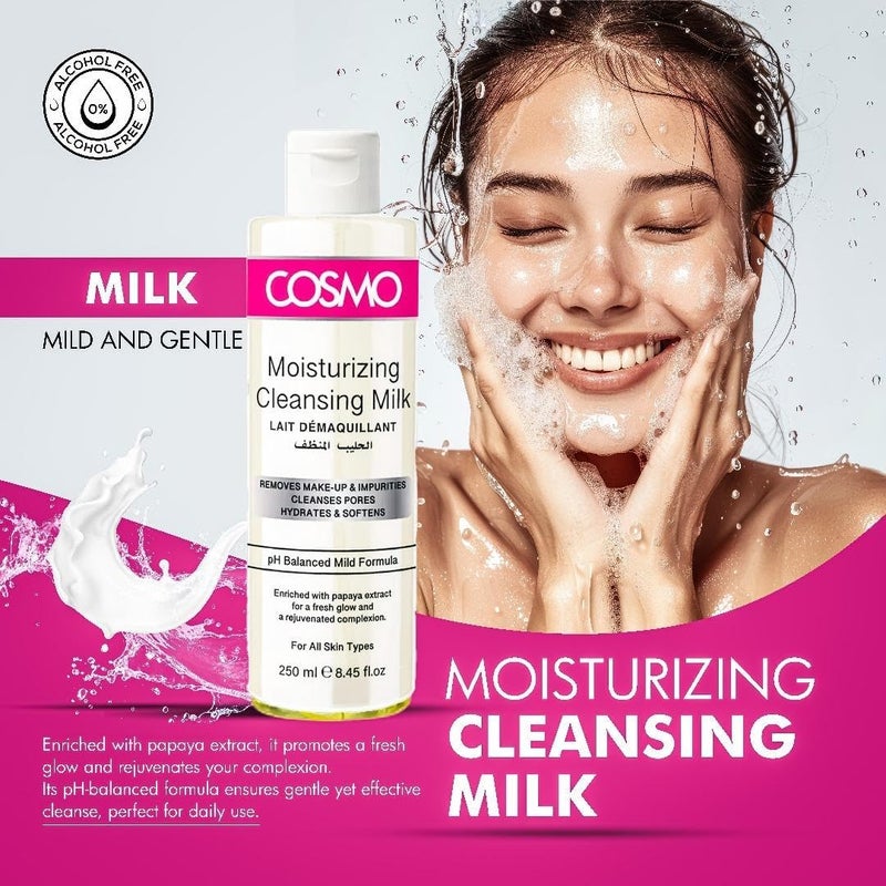 Cosmo Moisturizing Cleansing Milk - 250ml for Deep Hydration and Makeup Removal - Image 2