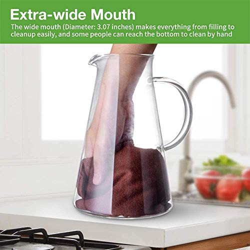 Cloudsell 1.8 Litre Borosilicate Glass jug with Lid | Glass Pitcher with lid for iced Tea, Hot and Cold Water jug, Juice, Milk, Coffee Beverage Carafes 1800 ml, Pack of 1 - Image 5