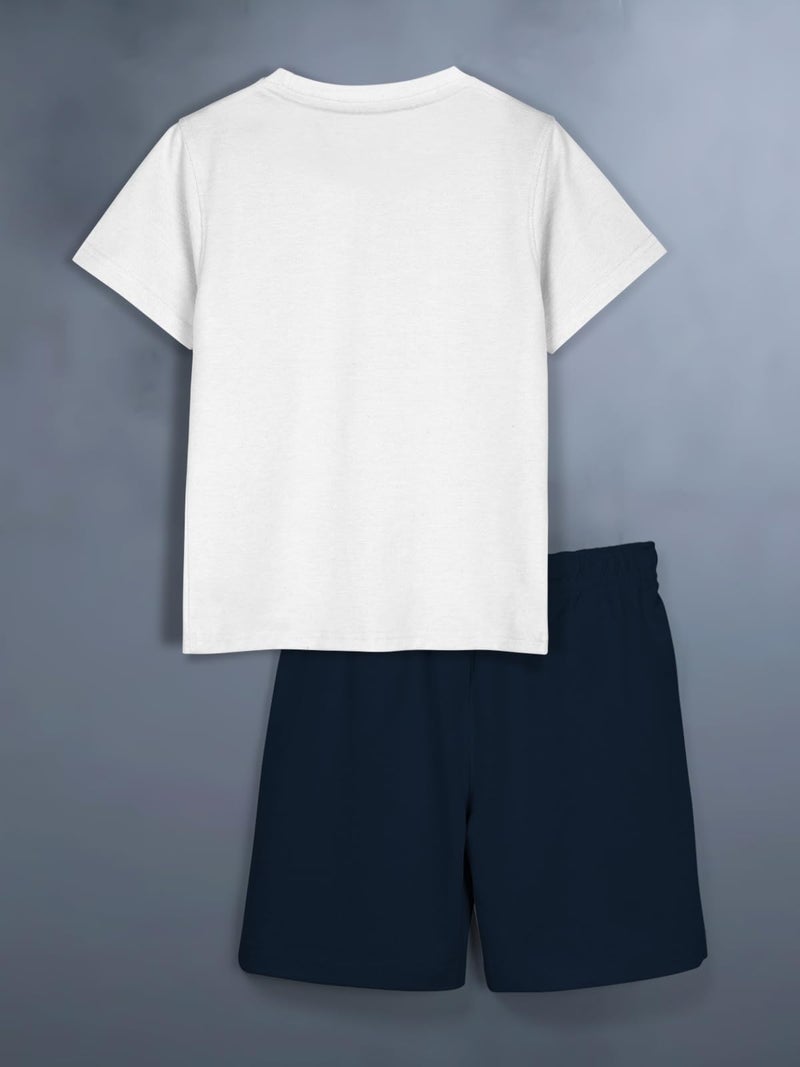 HELLCAT Boys Dress Clothing Set Combo with Tshirts & Shorts - Pack 2 White/Coral 1-2 Years - Image 4