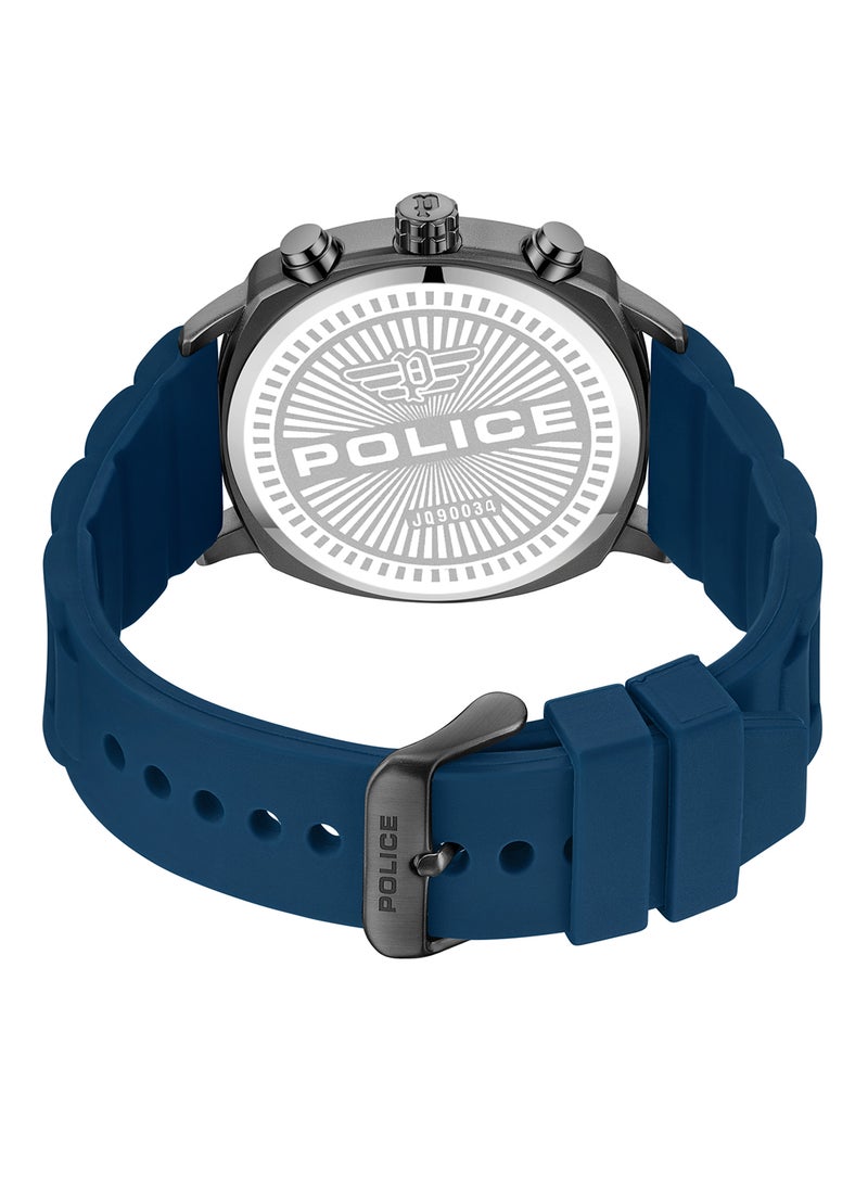 POLICE Men Thrust Silver Dial Leather Strap Chronograph Watch for Men, 50mm - Image 2